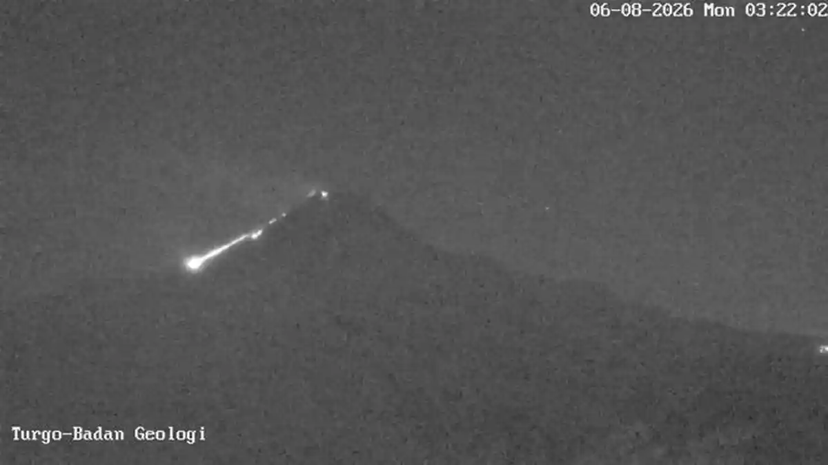 Aktivitas Gunung Merapi Senin 8 Juni 2026: Teramati 5 Kali Guguran Lava, Jarak Luncur 2000 Meter