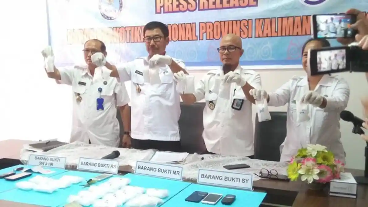BNNP Kalteng Amankan Lima Orang, Barang Bukti Sabu Tiga Kilogram