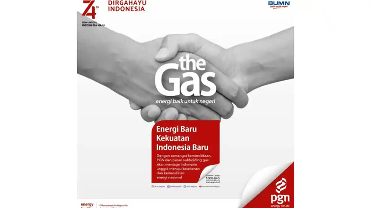 Ucapkan Selamat HUT ke-74 RI, PGN Terus Komitmen Membangun Negeri