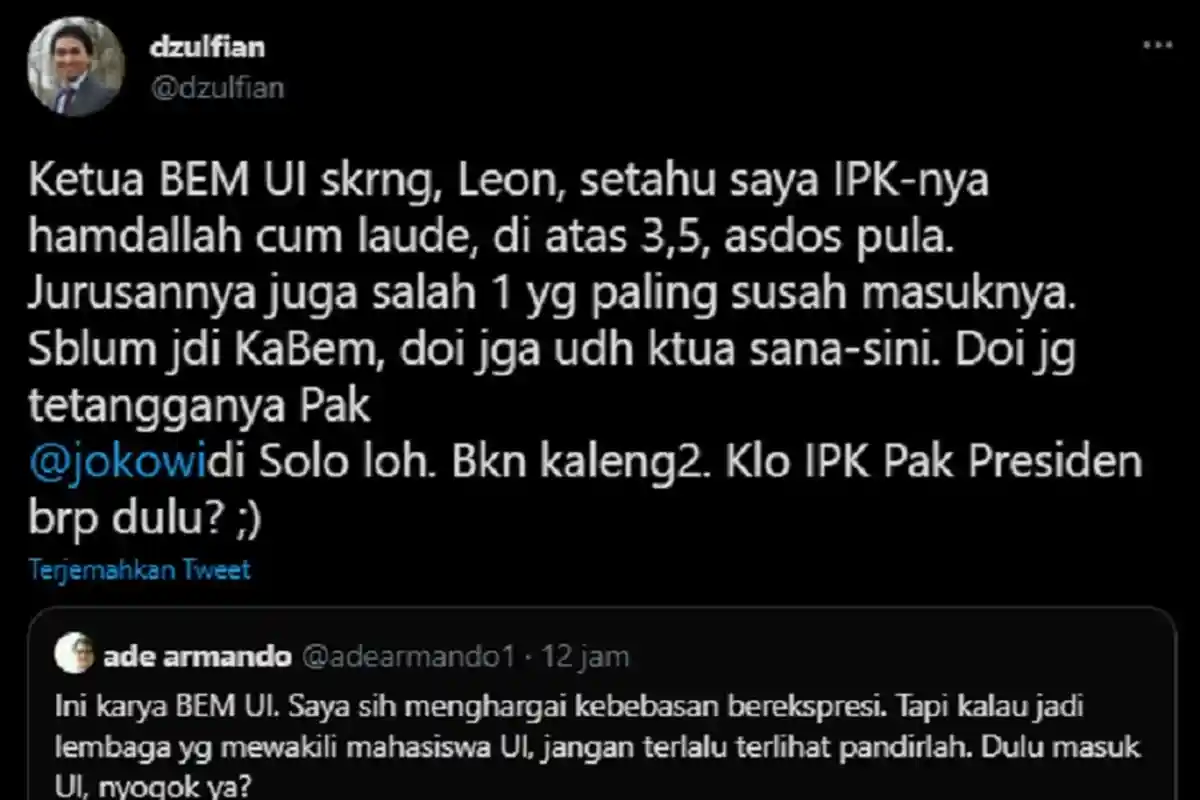 Sosok Ketua BEM UI Leon Alvinda Putra: IPK Tinggi, Asisten Dosen dan Tetangga Jokowi