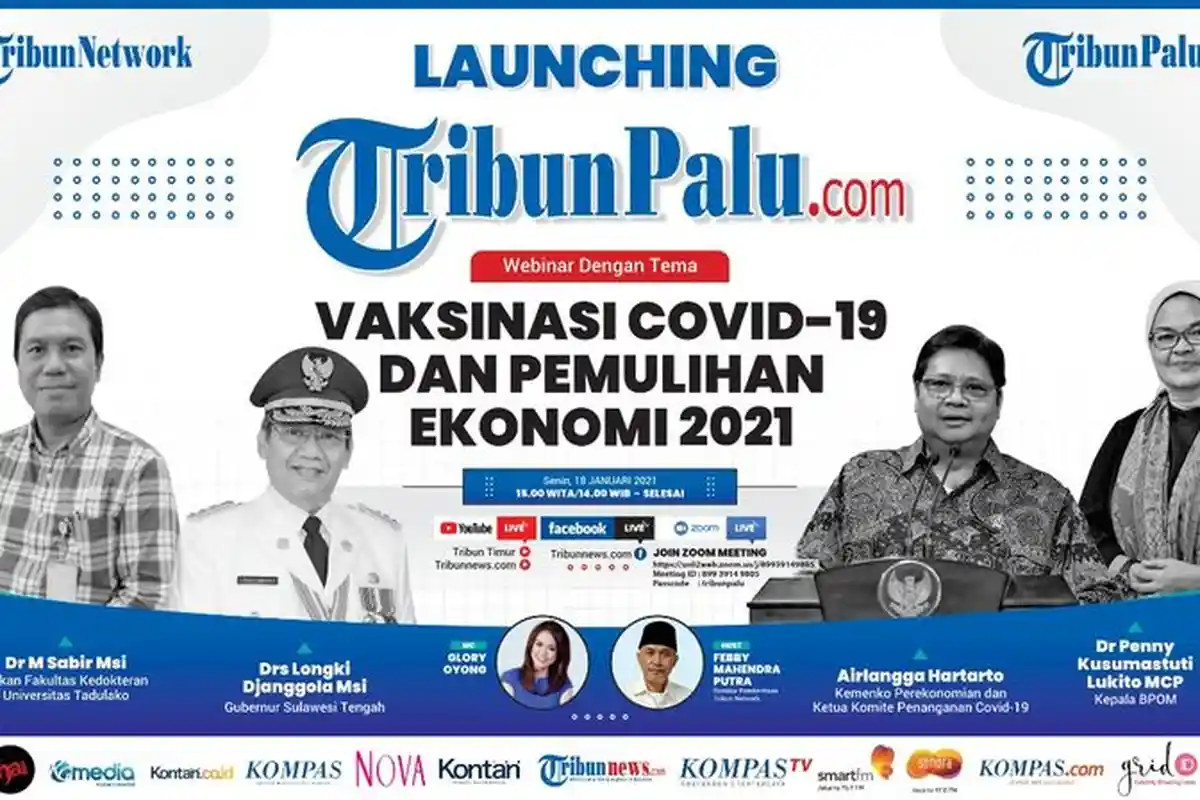 Tribun Network Luncurkan Online Ke-50, TribunPalu.com Webinar Vaksinasi Covid dan Pemulihan Ekonomi