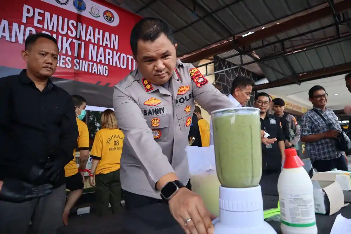 Polres Sintang Musnahkan Ratusan Gram Narkotika Hasil Ungkap Kasus Tiga Bulan Terakhir