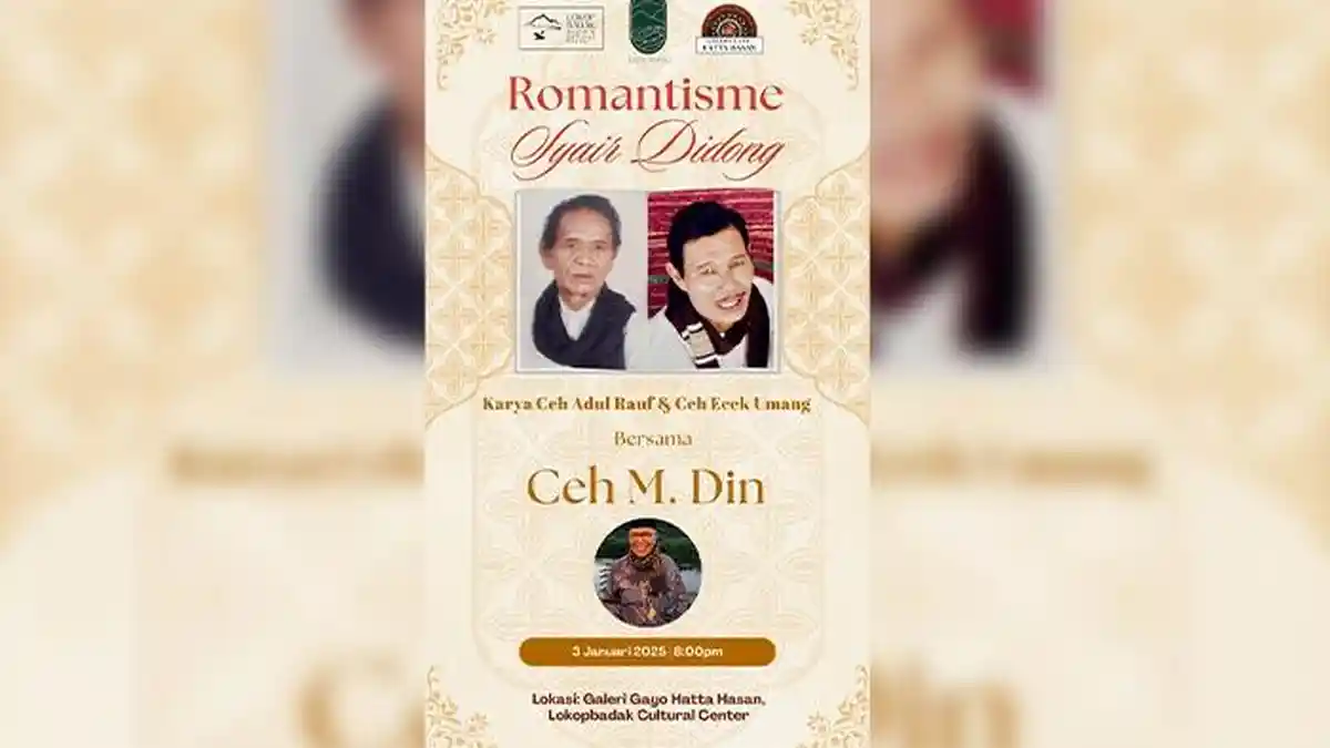 Romantis Syair Didong Ceh Abdul Rauf dan Ecek Umang Digelar Malam Ini di Galeri Gayo Hatta Hasan