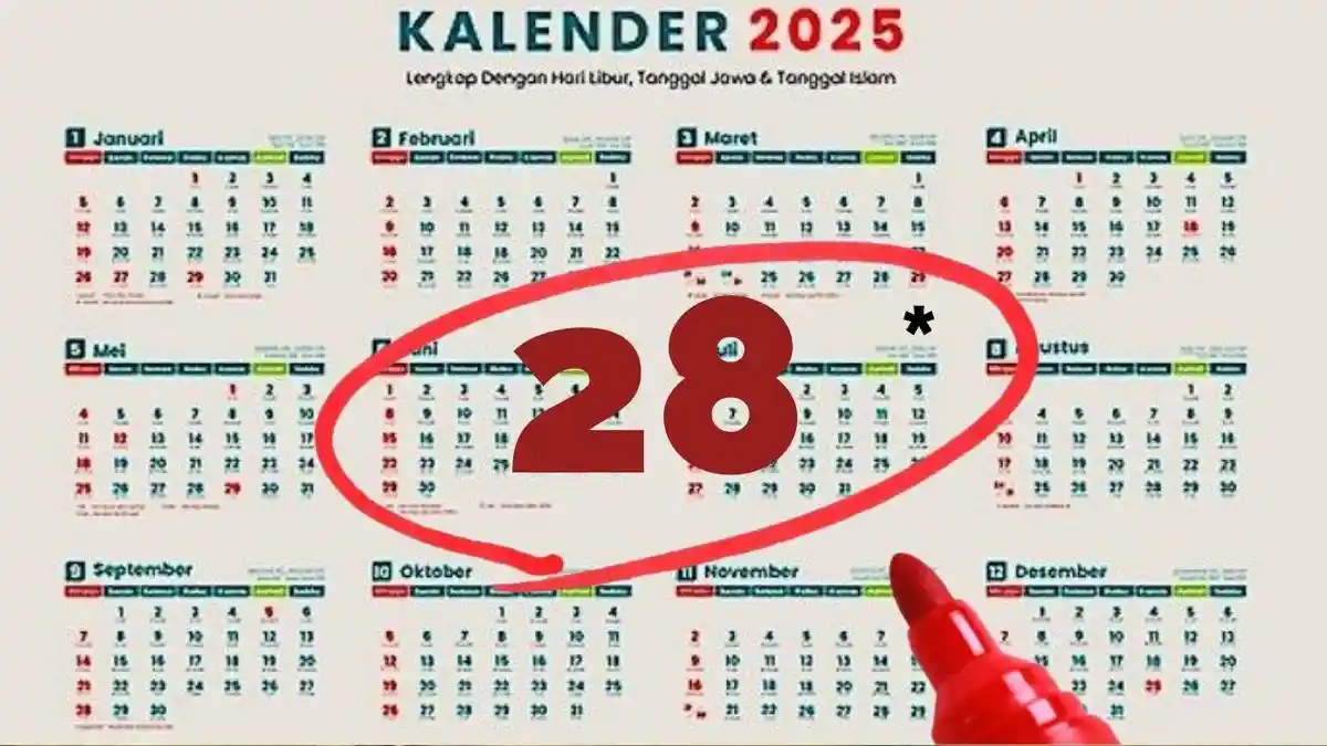Kalender 2025, Berapa Hari Libur Isra Miraj dan Imlek, 28 Januari Harpitnas atau Cuti Bersama