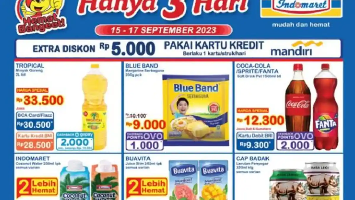 PROMO JSM Indomaret 15-17 September 2023, Ada Cashback Hingga Minggu, Ini Katalognya!