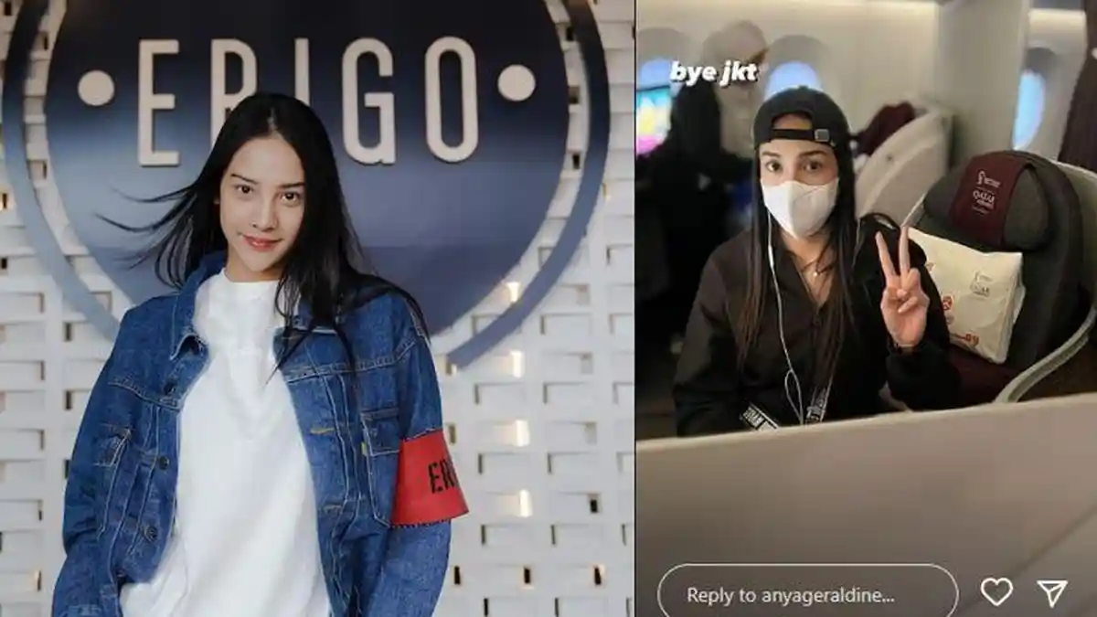 Anya Geraldine Ucap Selamat Tinggal Jakarta dari Dalam Pesawat