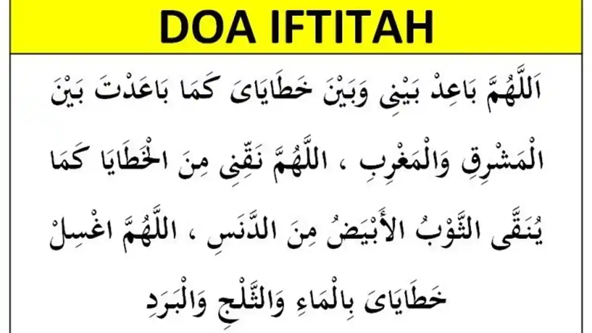 Macam-Macam Doa Iftitah Dalam Bahasa Arab, Latin dan Artinya Dengan Bahasa Indonesia