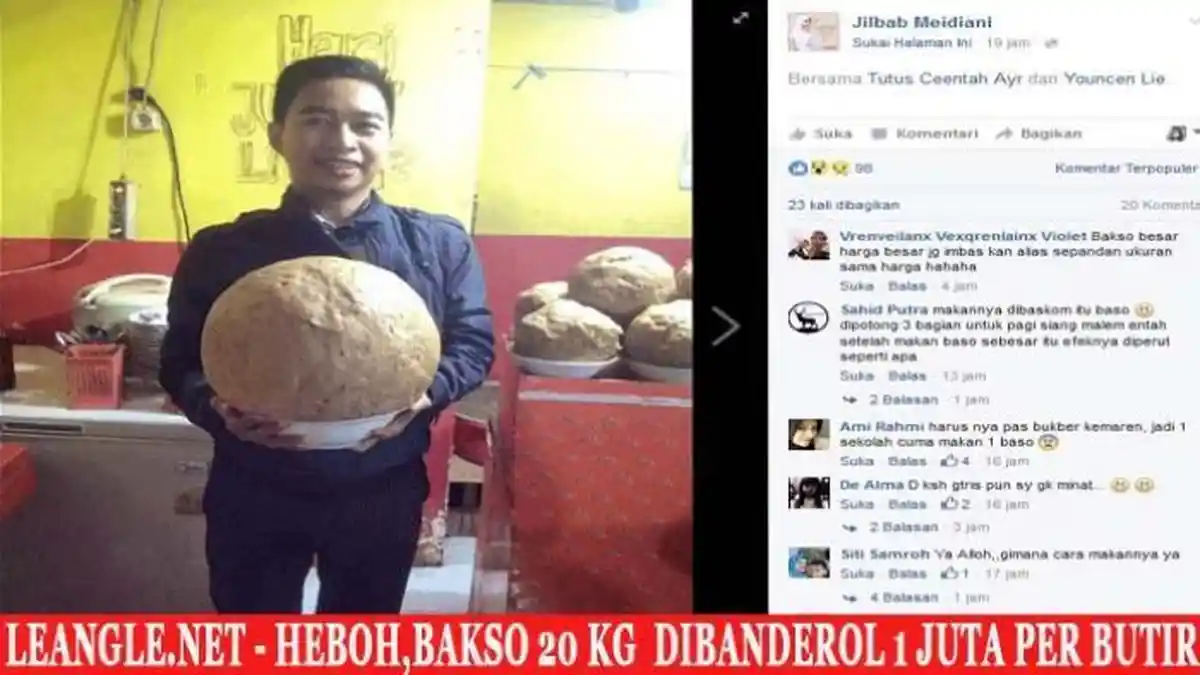 Ada Bakso Raksasa Seharga Rp 1 Juta Pemilik Warung Gelar Sayembara