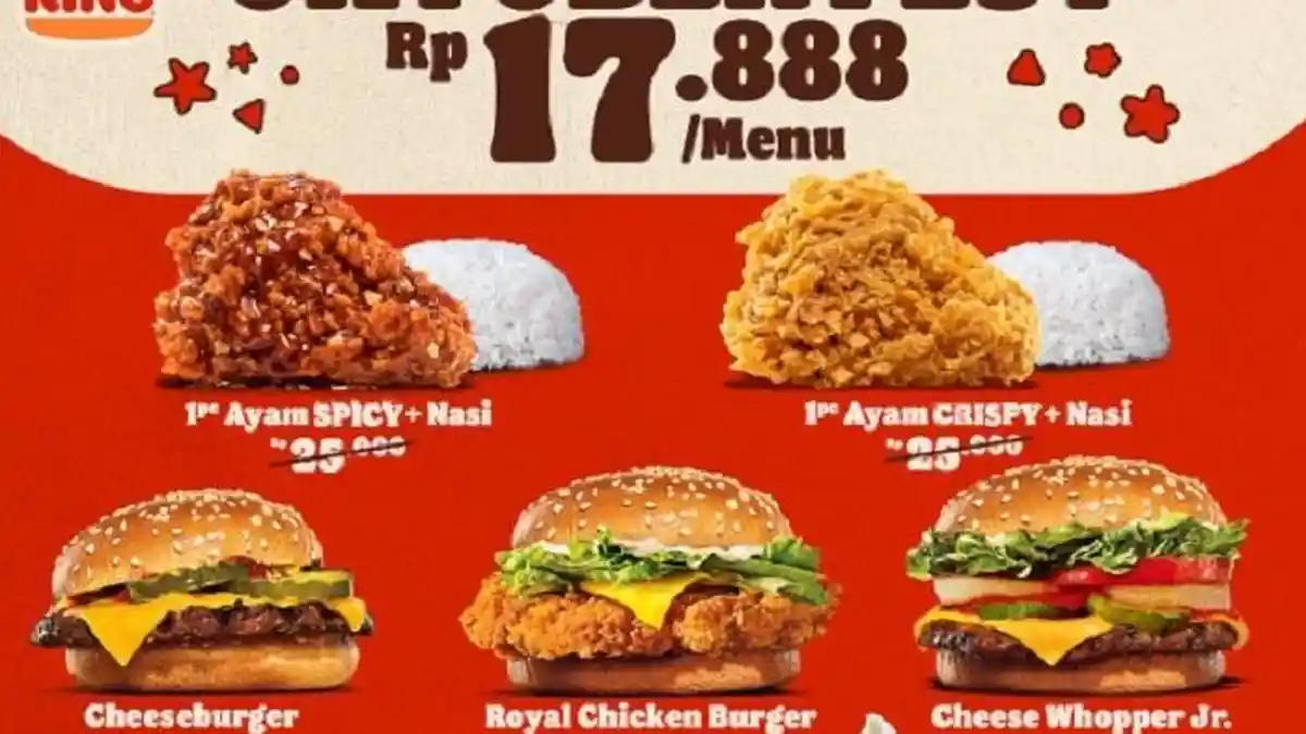 Promo Burger King Hari Ini 7 Oktober 2023 Menu Ayam Burger Milo Flat SERBA Rp17 Ribuan
