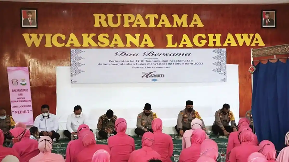 Peringati 17 Tahun Tsunami Aceh, Doa Bersama Bergema di Mapolres Lhokseumawe