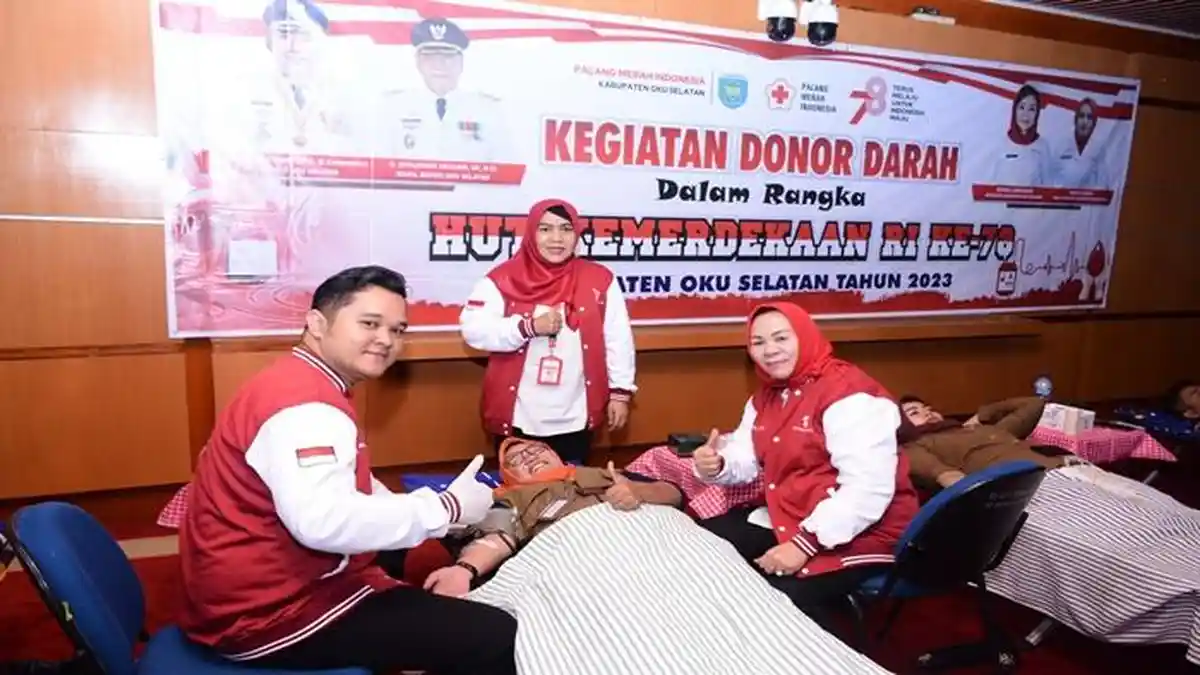 Sehari Kumpulkan 85 Kantong Darah, Pemda OKUS Gandeng PMI Adakan Donor, Peringati HUT RI ke-78