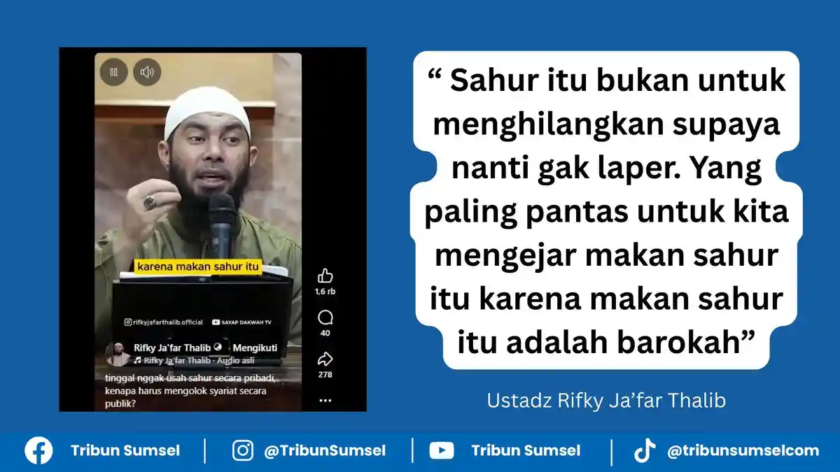 Sahur Ganggu Jam Tidur, Ustad Rifky Meluruskan: Sahur Bukan Agar tidak ...