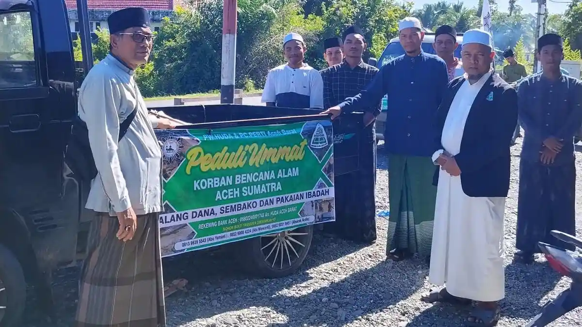 HUDA dan PERTI Aceh Barat Galang Donasi untuk Korban Banjir dan Longsor di Aceh