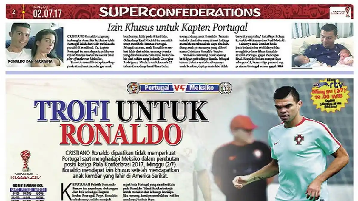 Pepe Ingin Persembahkan Trofi untuk Cristiano Ronaldo