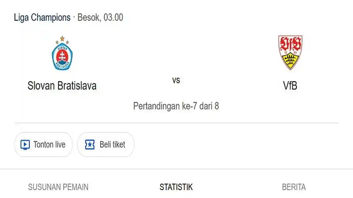 Prediksi Skor dan Susunan Pemain Slovan Bratislava VS Stuttgart, Adu Tajam Strelec dan Demirovic