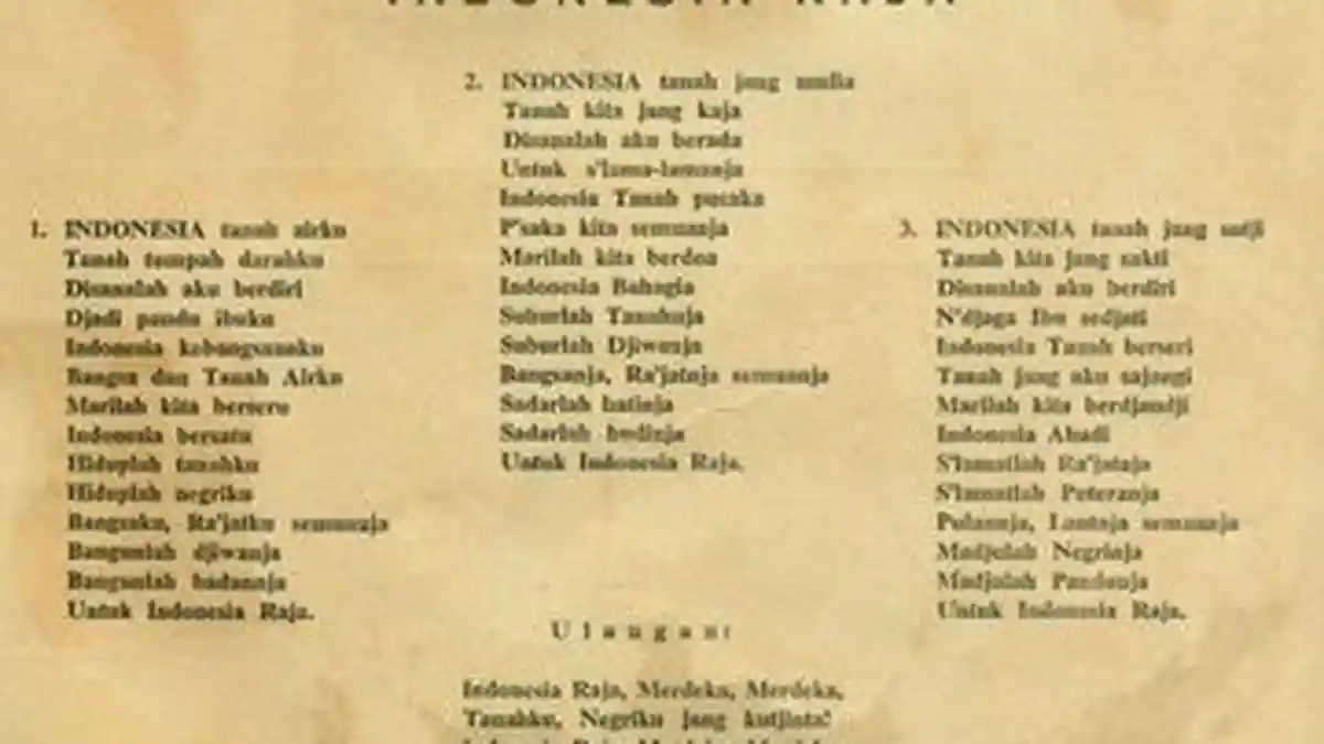 Sejarah Panjang Lagu Indonesia Raya, Sempat Dilarang Dinyanyikan Oleh Belanda