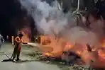 Bak Sampah di Aji Kuning Sebatik Terbakar, Api Sempat Merembet ke Perkebunan, Diduga Sengaja Dibakar