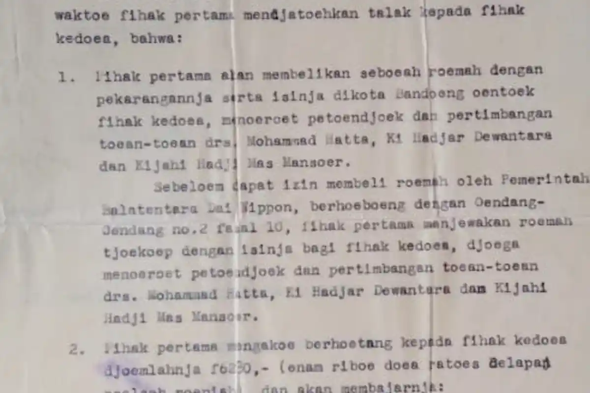Begini Isi Surat Perjanjian Cerai antara Presiden RI Pertama Soekarno dengan Inggit Garnasih