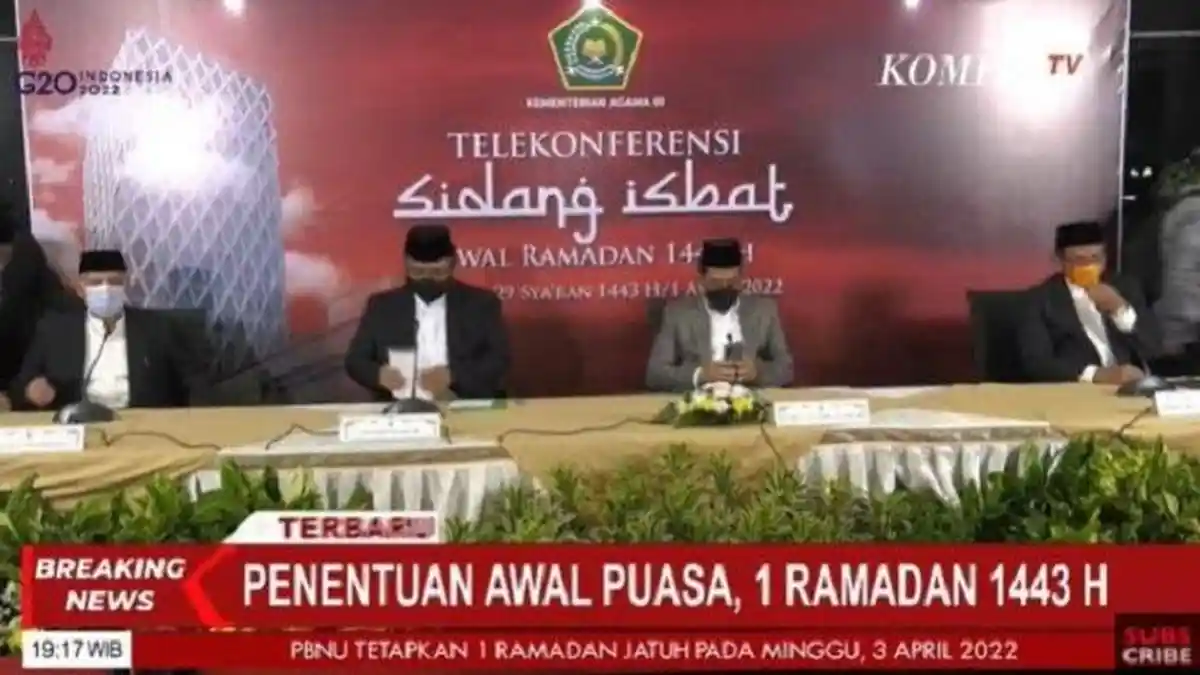 Pemerintah Tetapkan 1 Ramadan 1443 H Jatuh Pada Minggu 3 April 2022