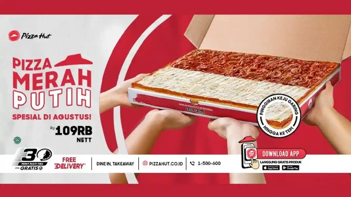 PROMO Pizza Hut Hari Ini 7 Agustus 2021, Nikmati Pizza Merah Putih dengan 2 Topping Berbeda