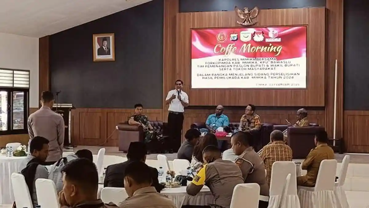 Rakor Polres Mimika, Tim Pemenangan Paslon dan Penyelanggara Pilkada, Sepakat Terima Putusan MK