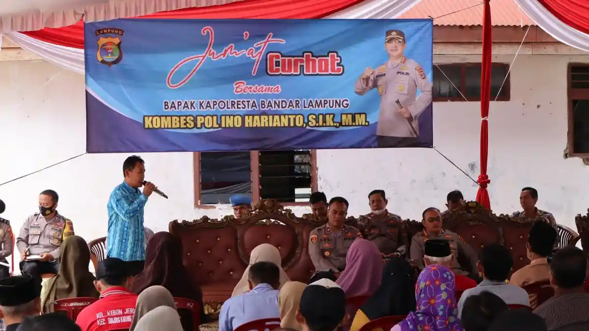 Jumat Curhat, Polresta Bandar Lampung Polda Lampung Sambangi Warga Kelurahan Kebon Jeruk