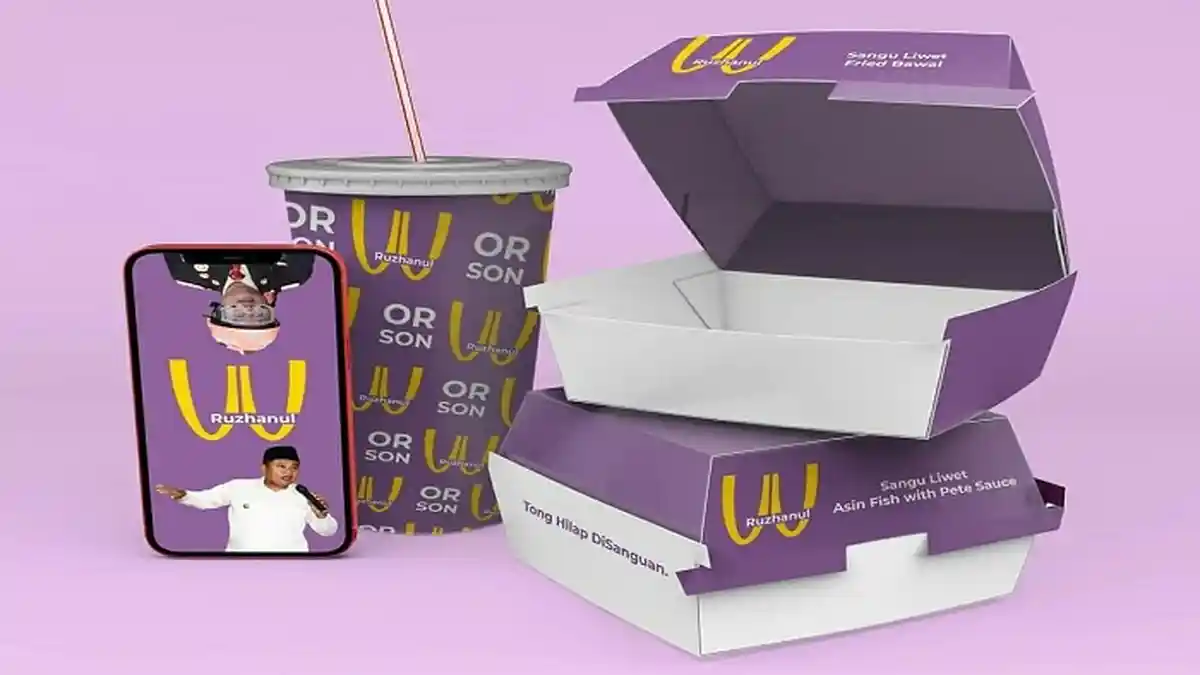 Kemasan Mirip BTS Meal versi Uu Ruzhanul Ulum dan Nassar, Warnanya Ungu tapi Menunya Nasi Liwet