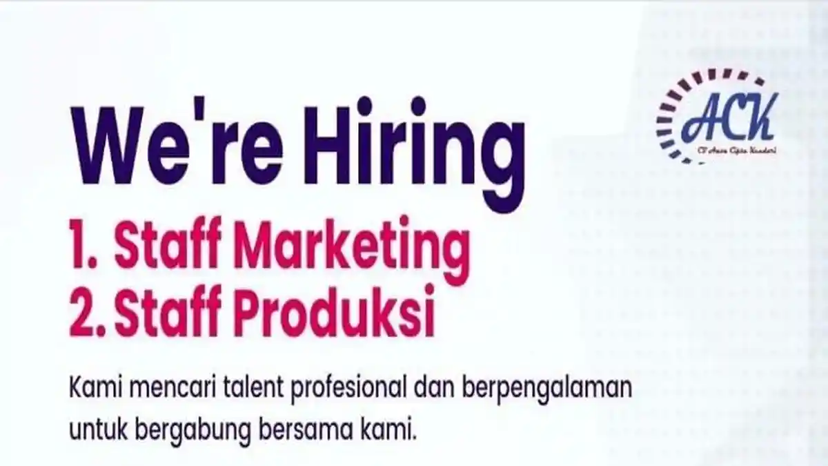 Lowongan Kerja Dua Posisi di CV Anoa Cipta Kendari Sultra, Simak Cara Daftar dan Syarat Pendaftaran