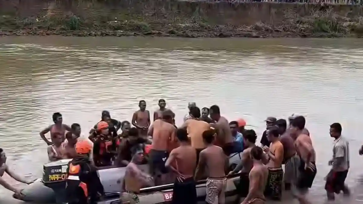 2 Remaja Tenggelam Ditemukan Meninggal Dunia di Sungai Way Sekampung Pringsewu - Tribunlampung.co.id