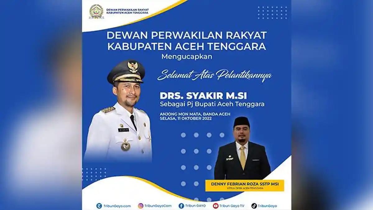 Ucapan Selamat dari DPRK Kabupaten Aceh Tenggara