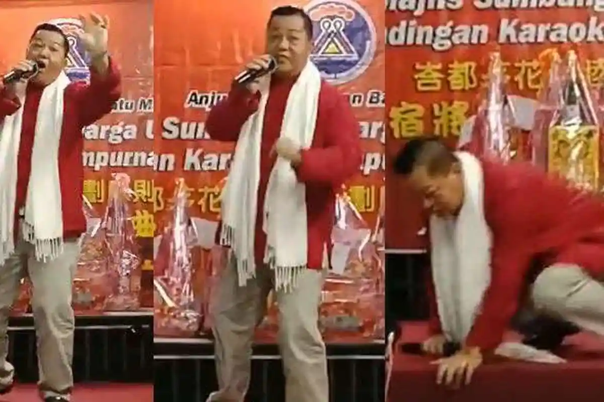 Video Detik-detik Pria Meninggal Dunia Saat Asyik Nyanyi di Atas Panggung