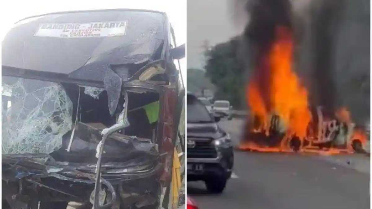 Kecelakaan Maut di Tol Cikampek, Grandmax Langsung Terbakar, Warga Dengar Suara Gemuruh dan Ledakan