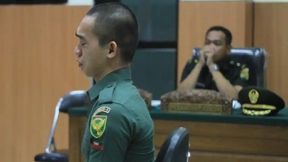 Dikenai Pasal Pembunuhan Berencana, Prada DP Dituntut Seumur Hidup, Dipecat, Nangis di Ruang Sidang