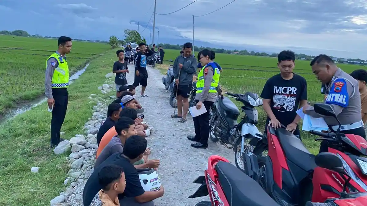 Benar-Benar Miris, Belasan Remaja Balapan Liar Dikukut Tim Polres Sragen