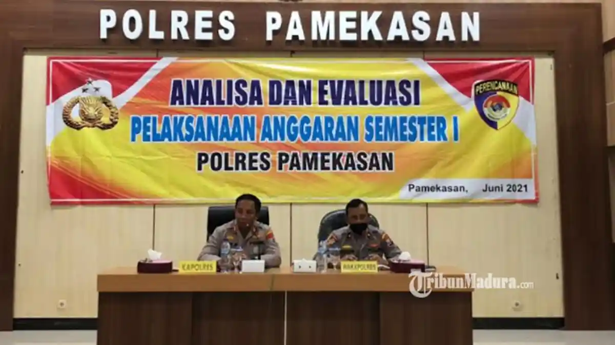 Kapolres Pamekasan AKBP Apip Ginanjar Pimpin Rapat Anev, Bahas Penggunaan Anggaran Semester 1