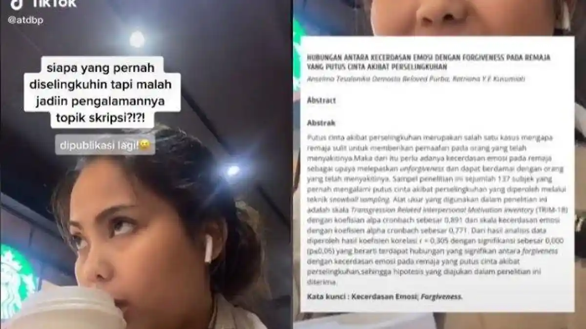 Viral, Wanita Ini Buat Skripsi Soal Perselingkuhan Berawal dari Kisah Sendiri