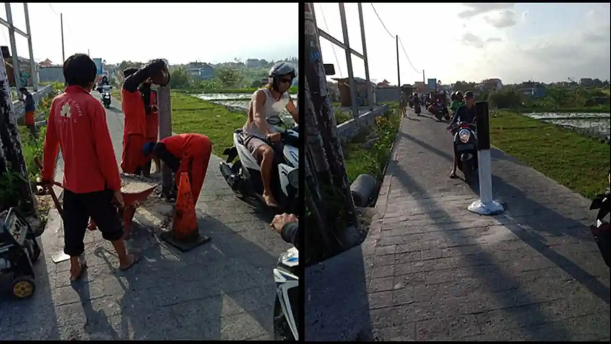 Polemik Portal di Shortcut Canggu -- Pagi Dipasang Pemkab, Malam Dibongkar Oknum