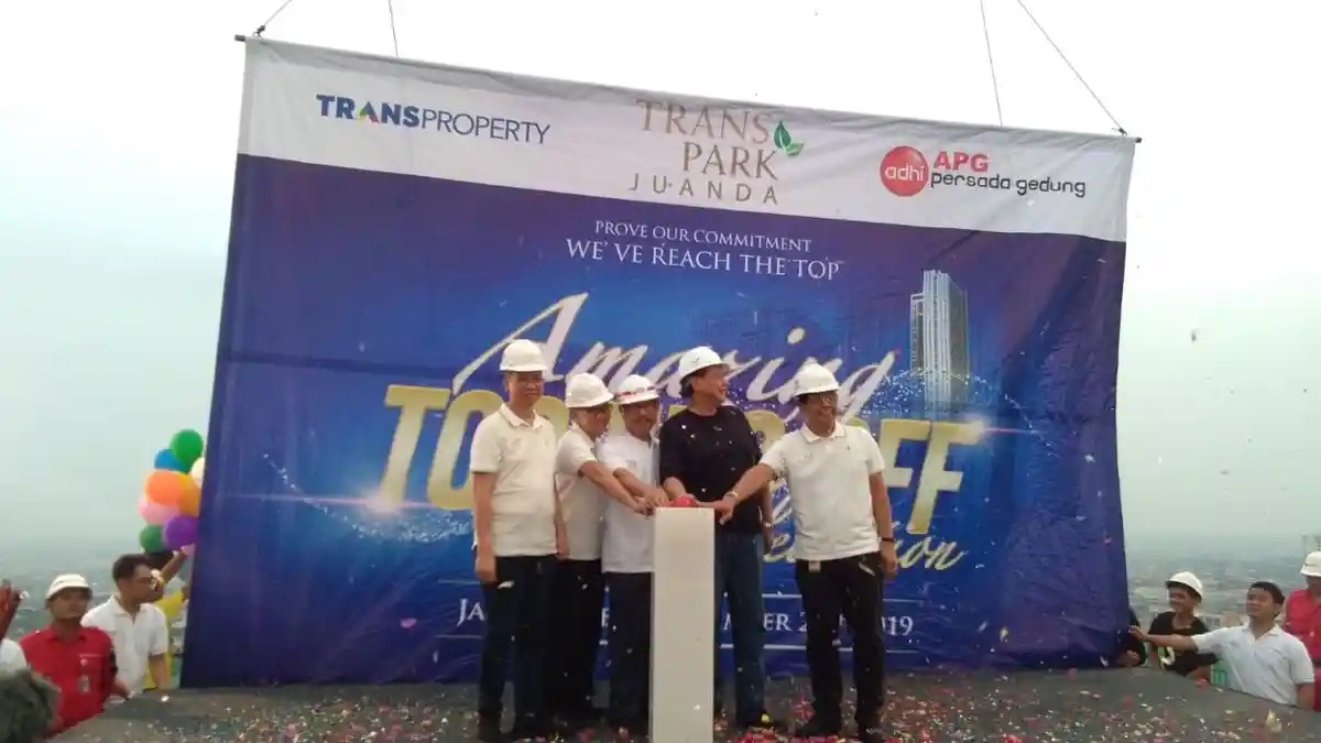 Superblok Transpark Juanda Selesaikan Topping Off, Empat Tower Lainnya Dikebut