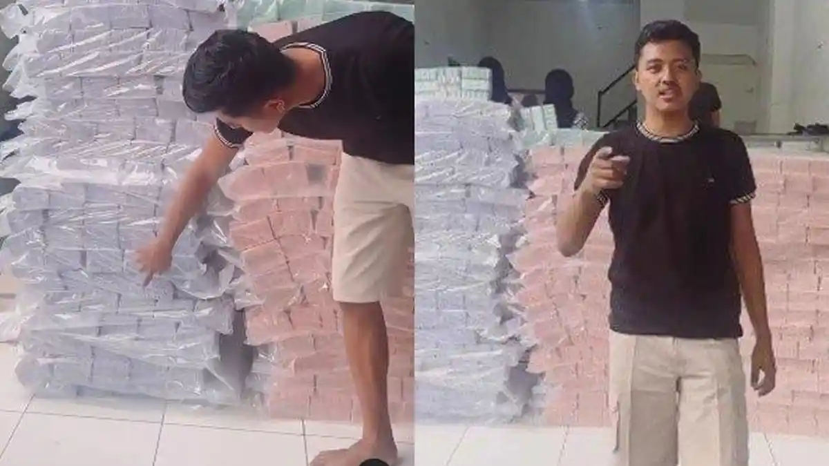Sosok Pria Pamer Uang Pecahan Baru Rp2 Miliar, Terungkap Asal Duitnya saat Bank Batasi Kuota Tukar