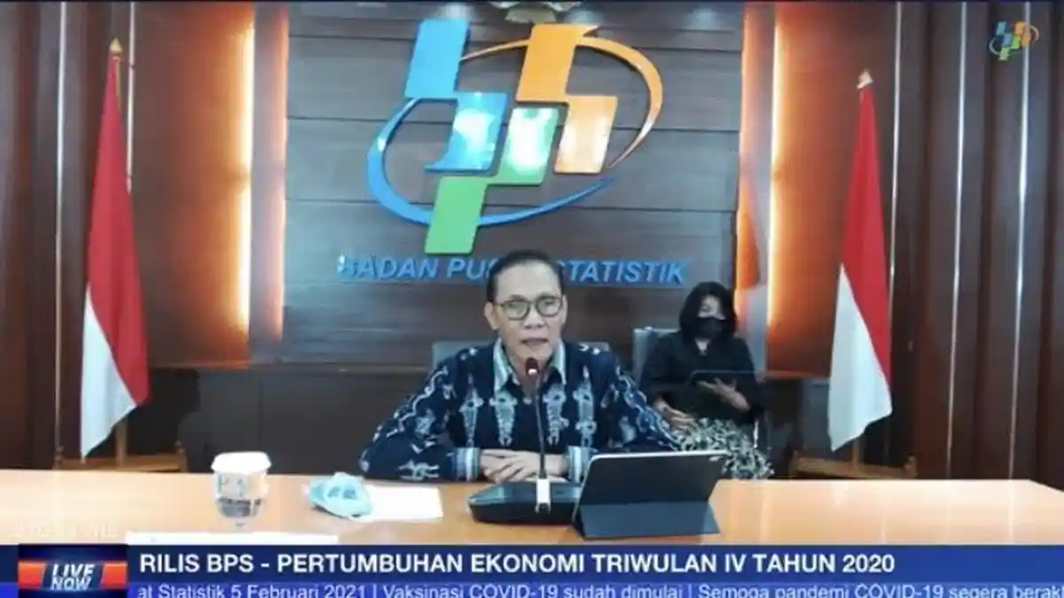 Pertumbuhan Ekonomi Triwulan IV 2020 Terkontraksi 0,42 Persen