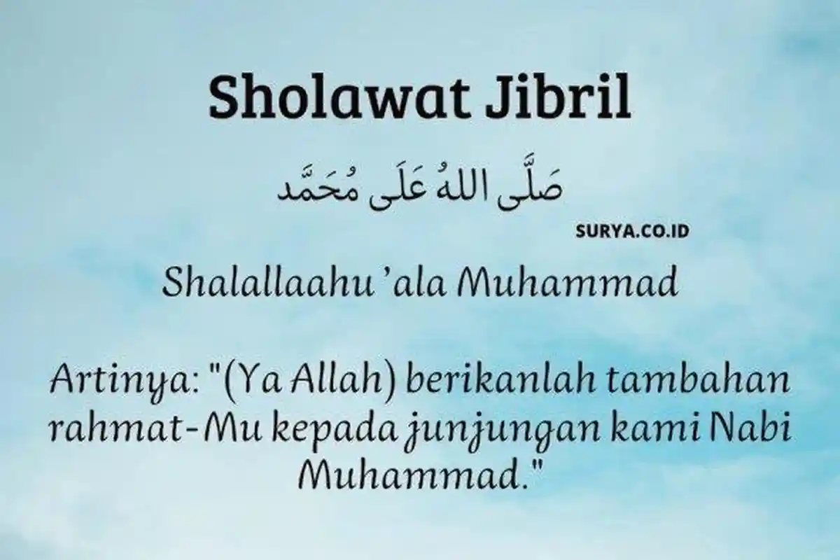 Bacaan Sholawat Jibril Penarik Rezeki Paling Kuat Dari Segala Arah Latin dan Artinya