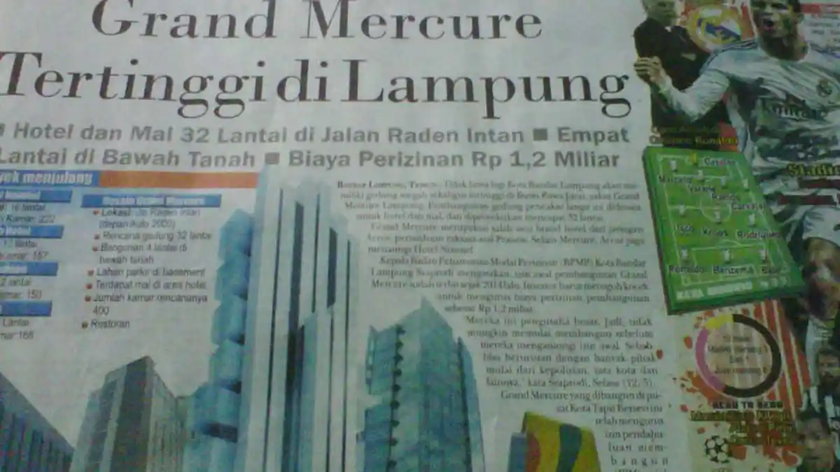 Grand Mercure Tertinggi di Lampung, Hotel dan Mal 32 Lantai