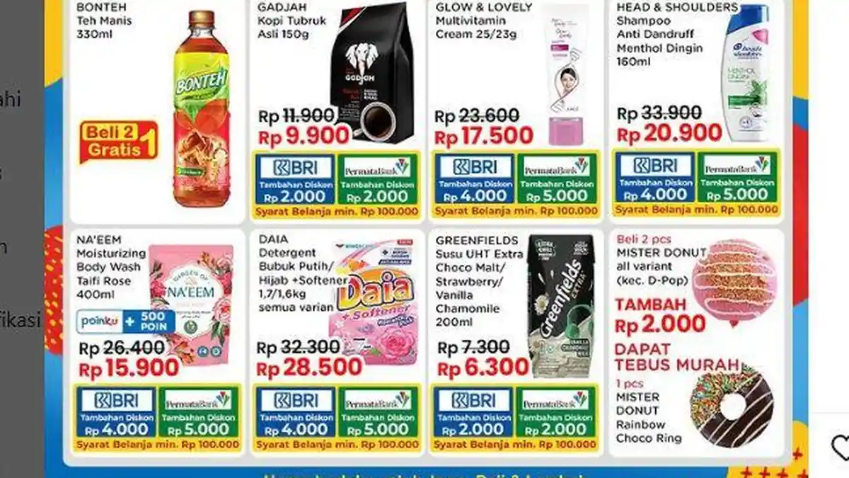 KATALOG Promo Indomaret Hari Ini 24 Agustus 2023: Mister Donut Ada Diskon, Bonteh Beli 2 Gratis 1