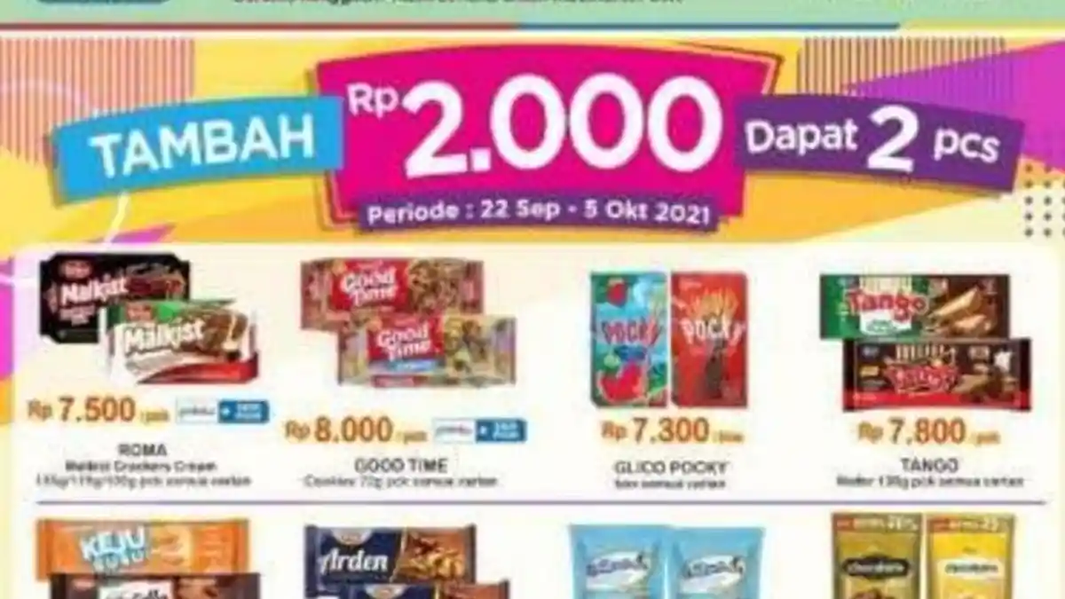 Promo Indomaret Hari ini Senin 27 September 2021, Belanja Super Hemat, Tambah Rp 2.000 Bisa Dapat 2