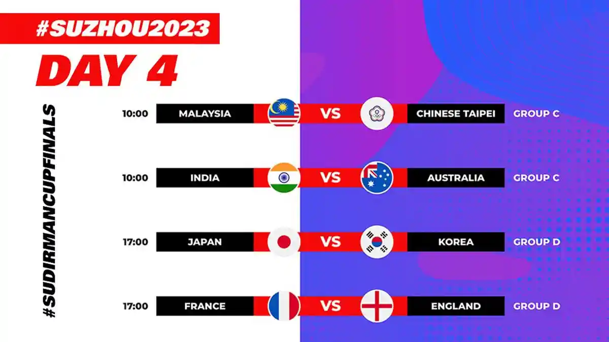 Live Streaming Sudirman Cup 2023 Hari Ini Malaysia vs China Taipei, Jepang vs Korea