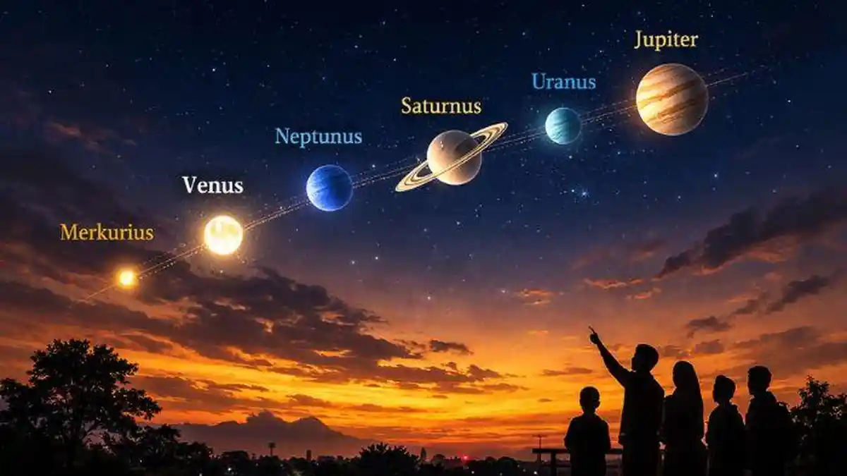 Fenomena Langka Hari Ini! Langit Indonesia Dihiasi 6 Planet, Ini Waktu dan Cara Melihatnya