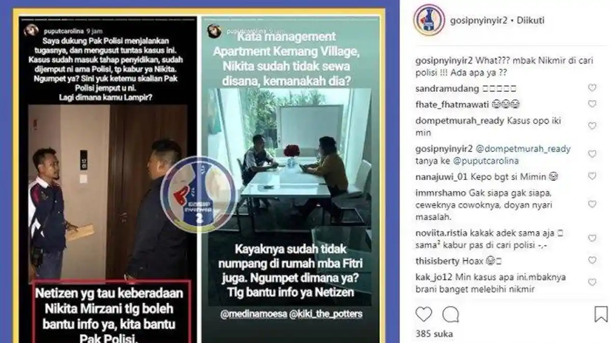 Nikita Mirzani Dicari Polisi, Puput Carolina: Ngumpet di Mana?
