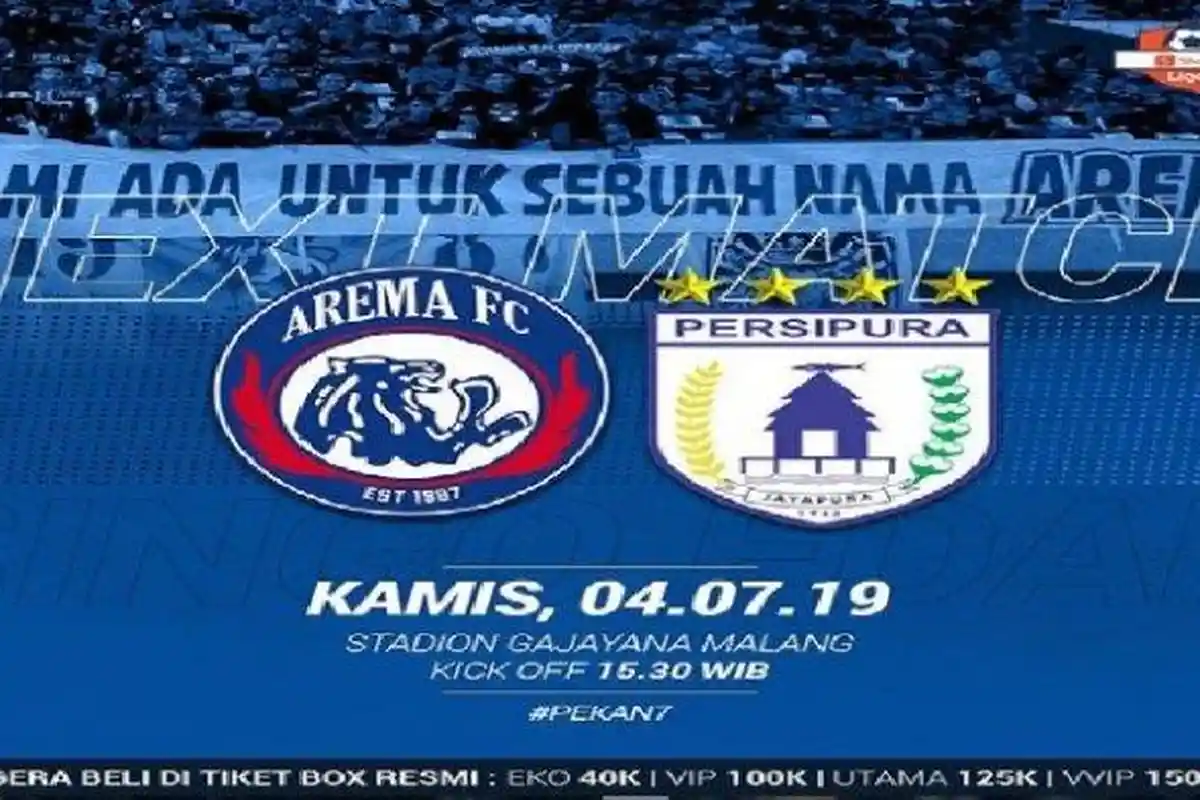 Video Live Streaming Liga 1 2019 Arema FC vs Persipura Babak Kedua di Indosiar, Sementara 2-0