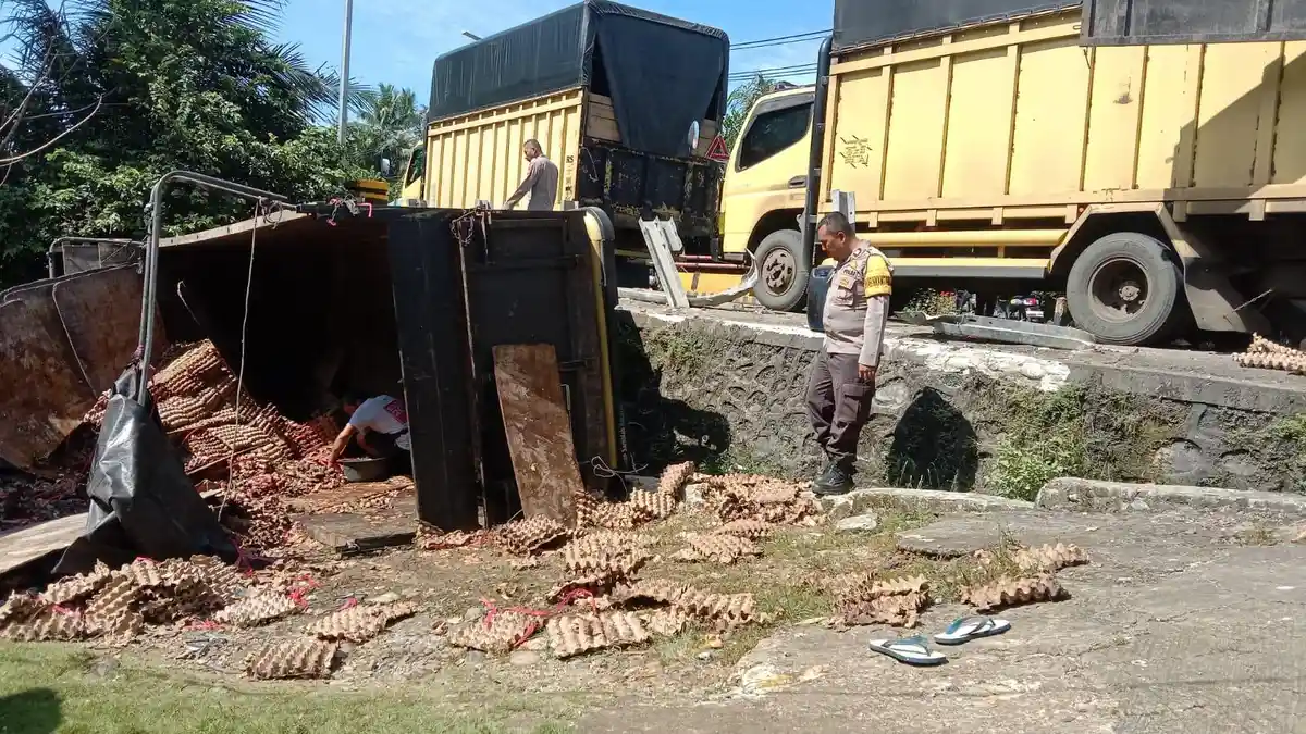 Truk Pengangkut Telur dari Sumatera Barat Kecelakaan di Seluma, Begini Kondisinya