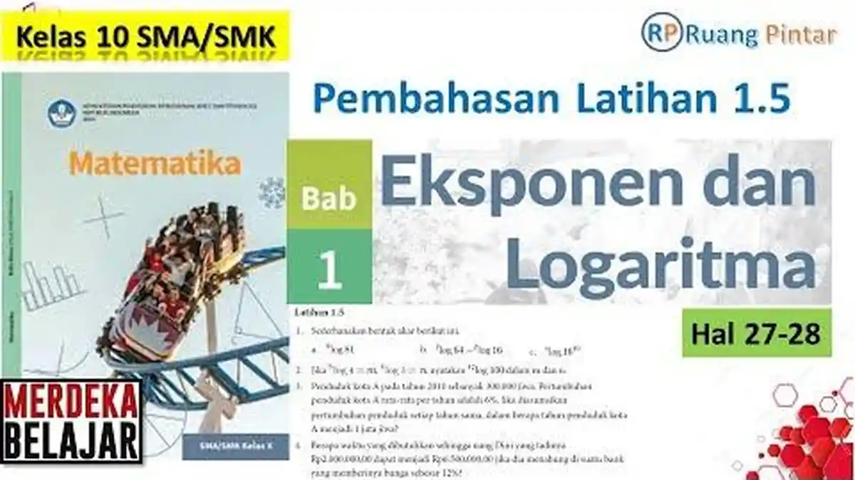 Soal & Kunci Jawaban Matematika Kelas 10 SMA Halaman 27-28: Eksponen dan Logaritma
